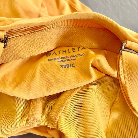 Athleta Twist Up Tankini Swim Top Strappy Mustard Yellow 32B/C - Picture 7 of 7